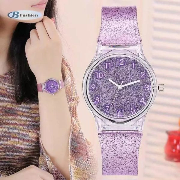 Reloj diamantado morado