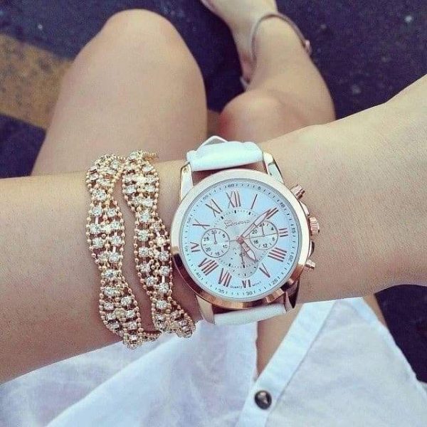 Reloj geneva blanco 4