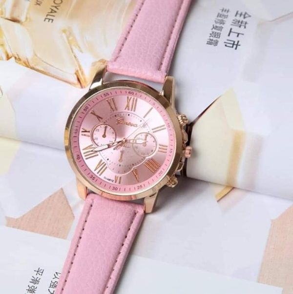 Reloj geneva rosa pastel 1