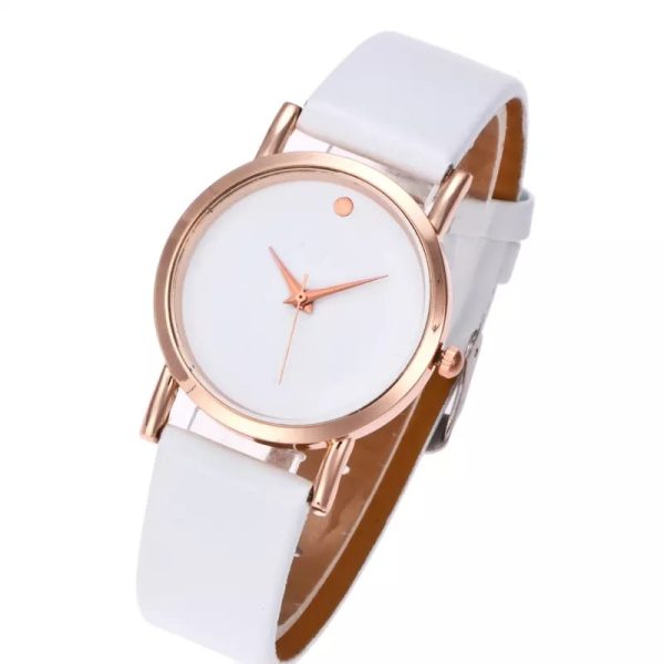 Reloj clasic punto dorado color blanco